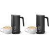 imageInstant Pot Milk Frother 4in1 Electric Milk Steamer 10oz295ml Automatic Hot and Cold Foam Maker and Milk Warmer for Latte Cappuccinos Macchiato From the Makers of Instant 500W BlackPack of 2
