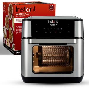 imageInstant Pot 10QT Air Fryer 7in1 Functions with EvenCrisp Technology that Crisps Broils Bakes Roasts Dehydrates Reheats ampamp Rotisseries Includes over 100 InApp Recipes Stainless Steel10 Qt