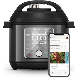 imageInstant Pot PRO Max WiFi Smart 10in1 Pressure Cooker Steamer Saute Warmer Rice Cooker Yogurt Maker Sous Vide Baker NutriBoost  Includes App with 2000 Recipes  6 QuartBlack