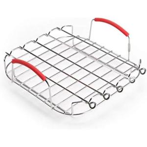 imageInstant Vortex Official Grill and Lifting Rack with Skewers 6Piece Set Stainless Steel Ideal for Cooking Roasting Baking and Cooling Compatible with 6Quart ampamp 10Quart Vortex Air Fryers