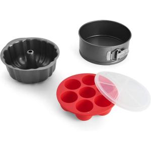 imageInstant Pot Official 4Piece Nonstick Cooking Set Versatile MultiUse Dishwasher Safe Oven Safe and Excellent for Desserts Meals and SnacksAssorted